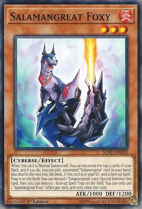 Salamangreat Foxy SOFU-EN003 1st Edition Yu-Gi-Oh card from Soul Fusion