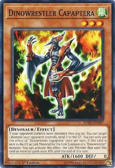 Dinowrestler Capaptera SOFU-EN007 Unlimited Yu-Gi-Oh card from Soul Fusion