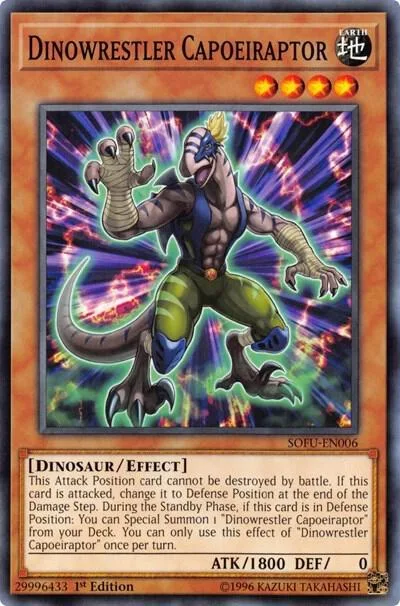 Dinowrestler Capoeiraptor SOFU-EN006 1st Edition Yu-Gi-Oh card from Soul Fusion