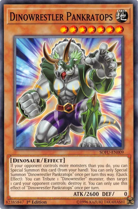 Dinowrestler Pankratops SOFU-EN009 Unlimited Yu-Gi-Oh card from Soul Fusion