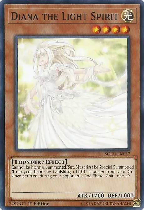Diana the Light Spirit SOFU-EN027 1st Edition Yu-Gi-Oh card from Soul Fusion