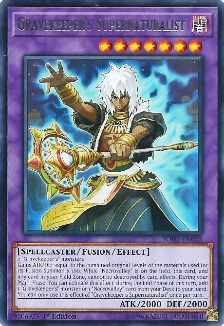 Gravekeeper's Supernaturalist SOFU-EN035 Unlimited Yu-Gi-Oh card from Soul Fusion