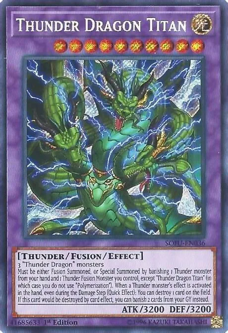 Thunder Dragon Titan SOFU-EN036 1st Edition Yu-Gi-Oh card from Soul Fusion