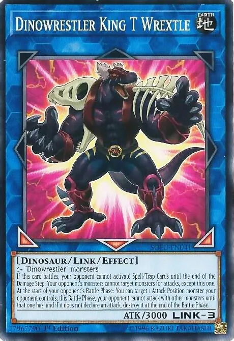 Dinowrestler King T Wrextle SOFU-EN041 1st Edition Yu-Gi-Oh card from Soul Fusion