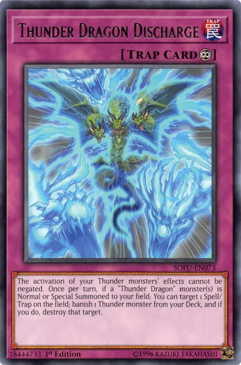 Thunder Dragon Discharge SOFU-EN073 Unlimited Yu-Gi-Oh card from Soul Fusion