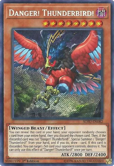 Danger! Thunderbird! SOFU-EN082 1st Edition Yu-Gi-Oh card from Soul Fusion