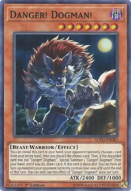 Danger! Dogman! SOFU-EN083 Unlimited Yu-Gi-Oh card from Soul Fusion