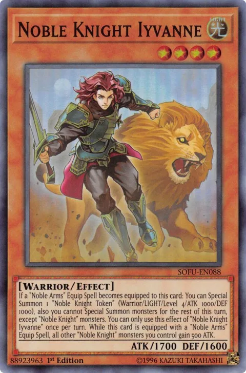 Noble Knight Iyvanne SOFU-EN088 Unlimited Yu-Gi-Oh card from Soul Fusion