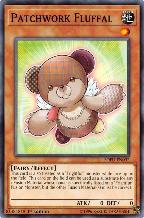 Patchwork Fluffal SOFU-EN092 1st Edition Yu-Gi-Oh card from Soul Fusion
