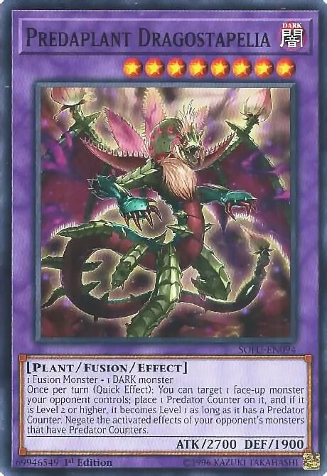 Predaplant Dragostapelia SOFU-EN094 Unlimited Yu-Gi-Oh card from Soul Fusion