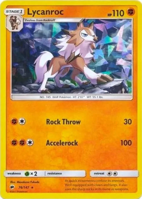 Lycanroc - 76/147 Cracked Ice Holo #076/147 Holofoil Pokémon card from Deck Exclusives