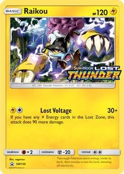 Raikou - SM150 Prerelease Staff #SM150 Holofoil Pokémon card from SM Promos