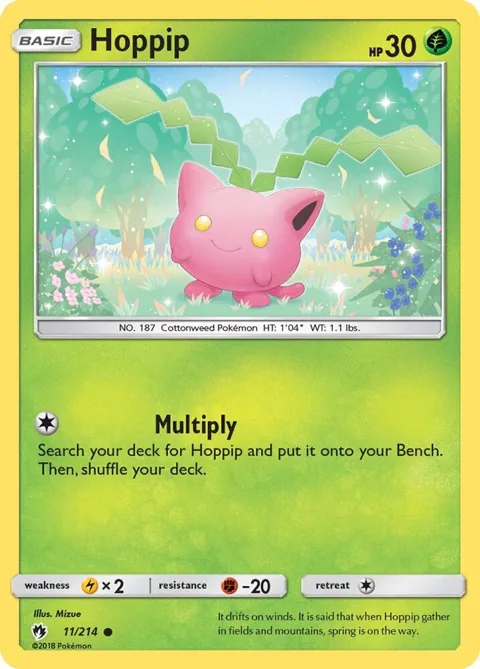 Hoppip 11 #11/214 Reverse Holofoil Pokémon card from SM - Lost Thunder