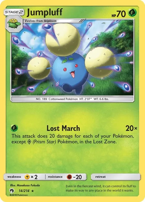 Jumpluff #14/214 Reverse Holofoil Pokémon card from SM - Lost Thunder