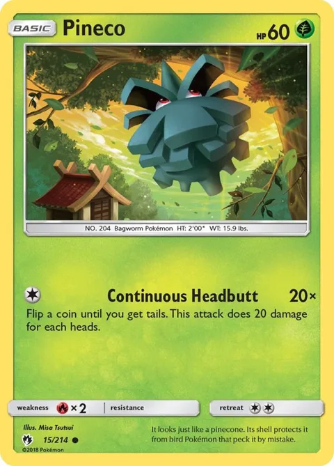 Pineco #15/214 Pokémon card from SM - Lost Thunder