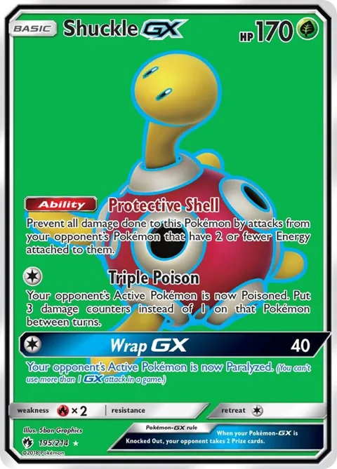 Shuckle GX Full Art #195/214 Holofoil Pokémon card from SM - Lost Thunder