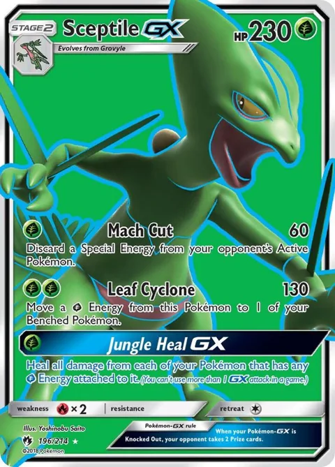 Sceptile GX Full Art #196/214 Holofoil Pokémon card from SM - Lost Thunder