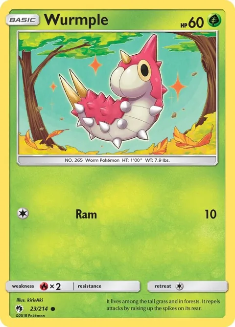 Wurmple 23 #23/214 Reverse Holofoil Pokémon card from SM - Lost Thunder