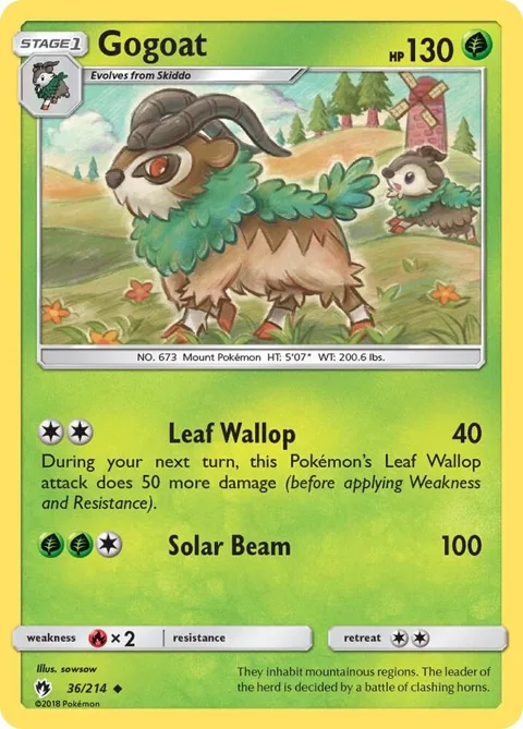 Gogoat #36/214 Pokémon card from SM - Lost Thunder