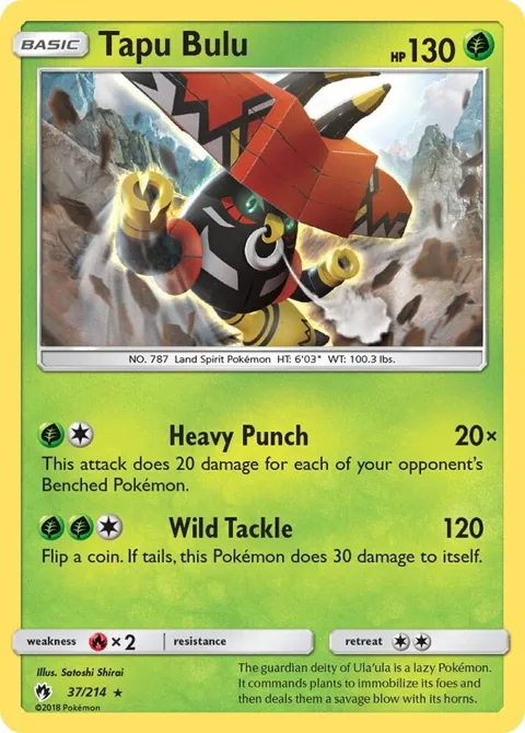 Tapu Bulu #37/214 Holofoil Pokémon card from SM - Lost Thunder