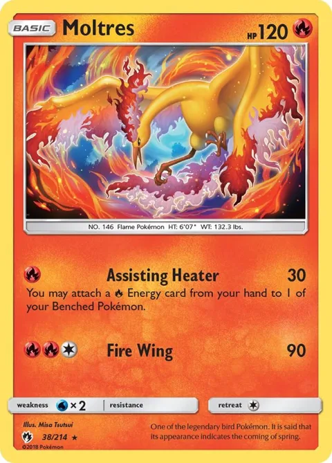 Moltres #38/214 Reverse Holofoil Pokémon card from SM - Lost Thunder