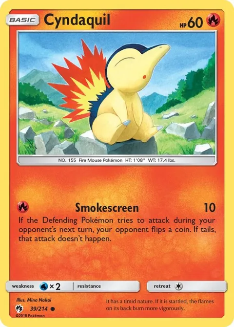 Cyndaquil 39 #39/214 Reverse Holofoil Pokémon card from SM - Lost Thunder