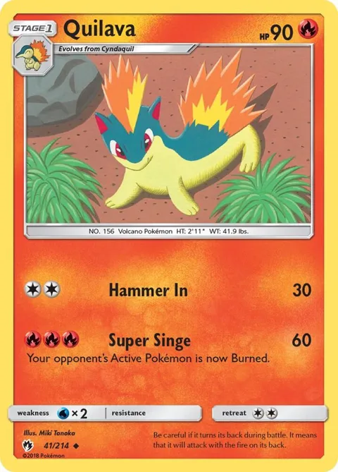 Quilava #41/214 Reverse Holofoil Pokémon card from SM - Lost Thunder