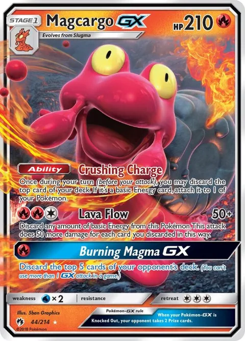 Magcargo GX #44/214 Holofoil Pokémon card from SM - Lost Thunder