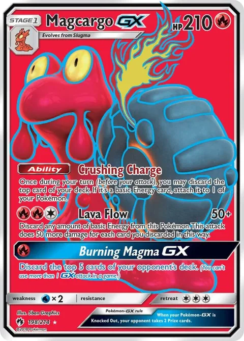 Magcargo GX Full Art #198/214 Holofoil Pokémon card from SM - Lost Thunder