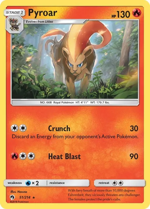 Pyroar #51/214 Pokémon card from SM - Lost Thunder
