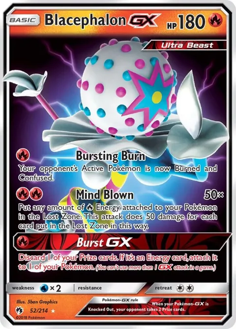 Blacephalon GX #52/214 Holofoil Pokémon card from SM - Lost Thunder