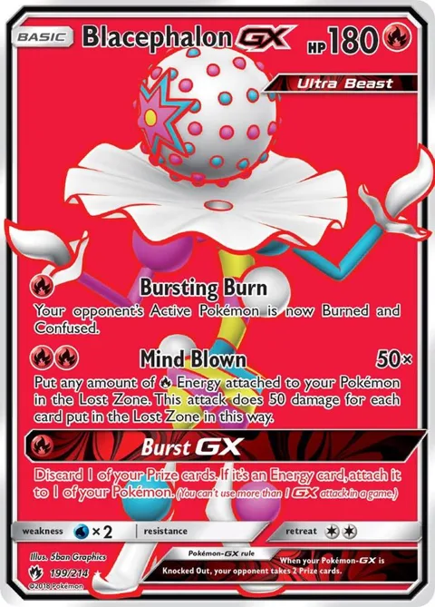Blacephalon GX Full Art #199/214 Holofoil Pokémon card from SM - Lost Thunder
