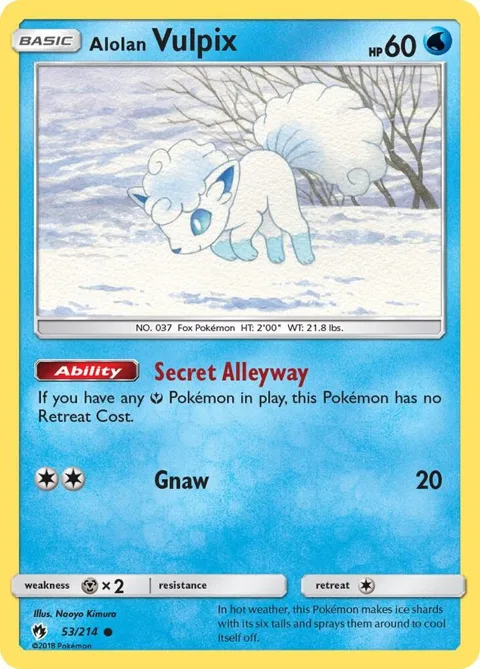 Alolan Vulpix #53/214 Reverse Holofoil Pokémon card from SM - Lost Thunder