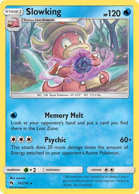 Slowking #55/214 Reverse Holofoil Pokémon card from SM - Lost Thunder