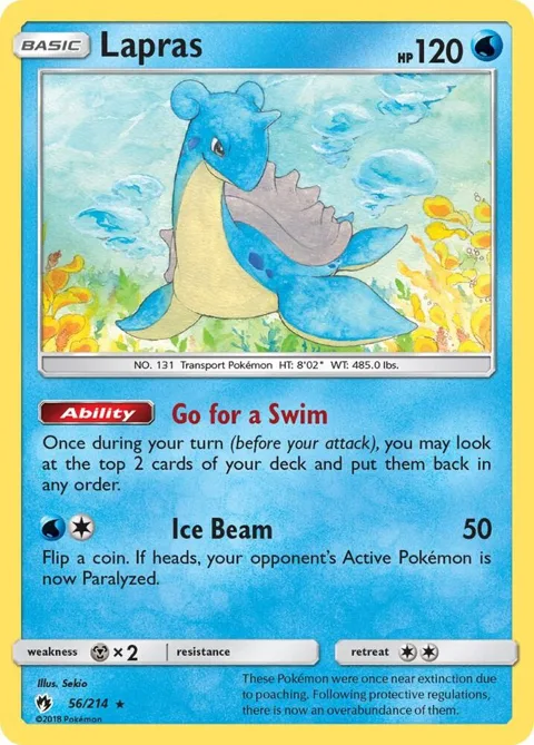 Lapras #56/214 Pokémon card from SM - Lost Thunder