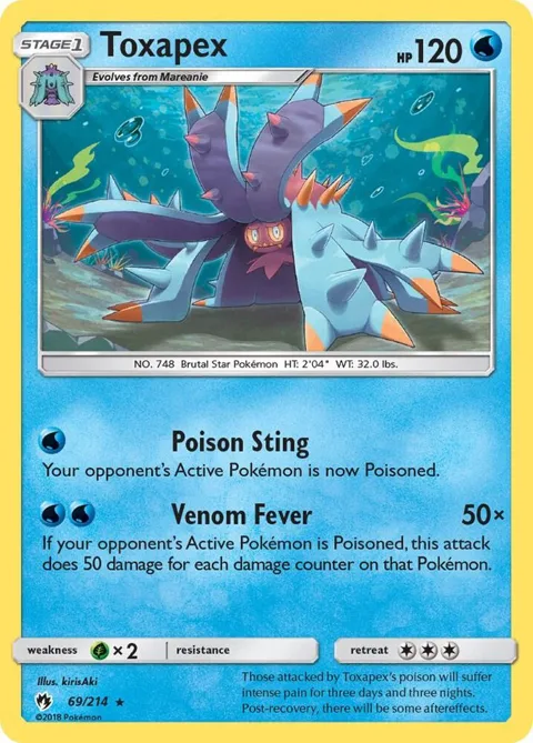 Toxapex #69/214 Pokémon card from SM - Lost Thunder
