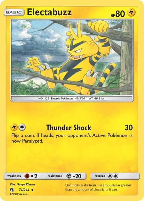 Electabuzz #71/214 Pokémon card from SM - Lost Thunder