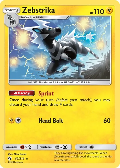 Zebstrika #82/214 Pokémon card from SM - Lost Thunder