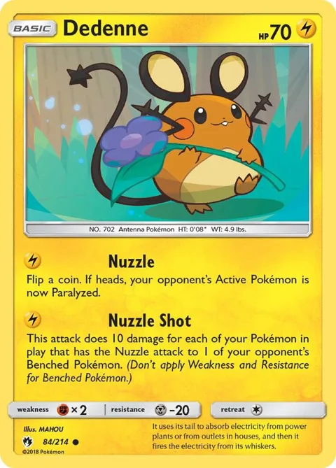 Dedenne 84 #84/214 Pokémon card from SM - Lost Thunder