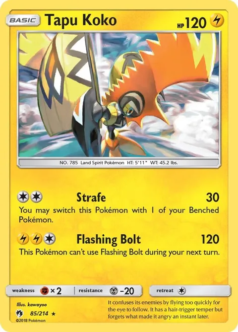 Tapu Koko #85/214 Holofoil Pokémon card from SM - Lost Thunder