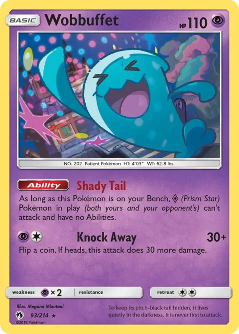 Wobbuffet #93/214 Reverse Holofoil Pokémon card from SM - Lost Thunder