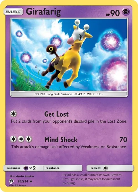 Girafarig #94/214 Pokémon card from SM - Lost Thunder