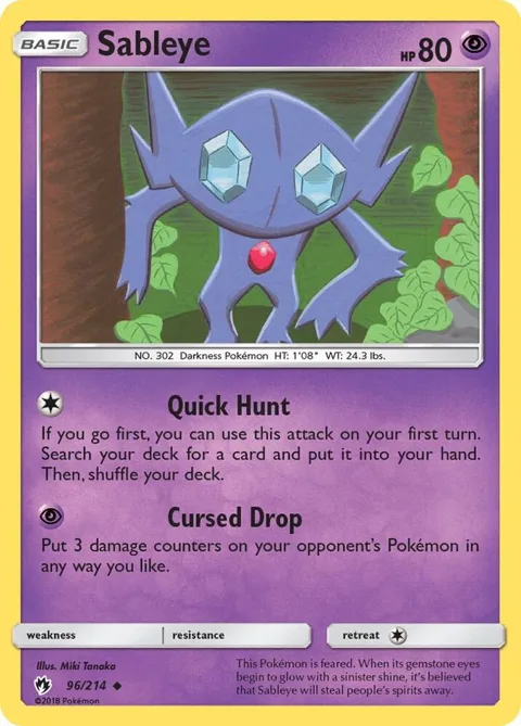 Sableye #96/214 Pokémon card from SM - Lost Thunder