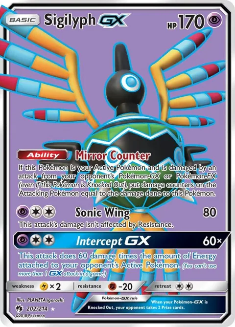 Sigilyph GX Full Art #202/214 Holofoil Pokémon card from SM - Lost Thunder