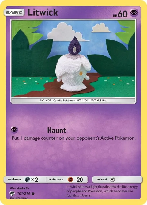 Litwick #101/214 Pokémon card from SM - Lost Thunder