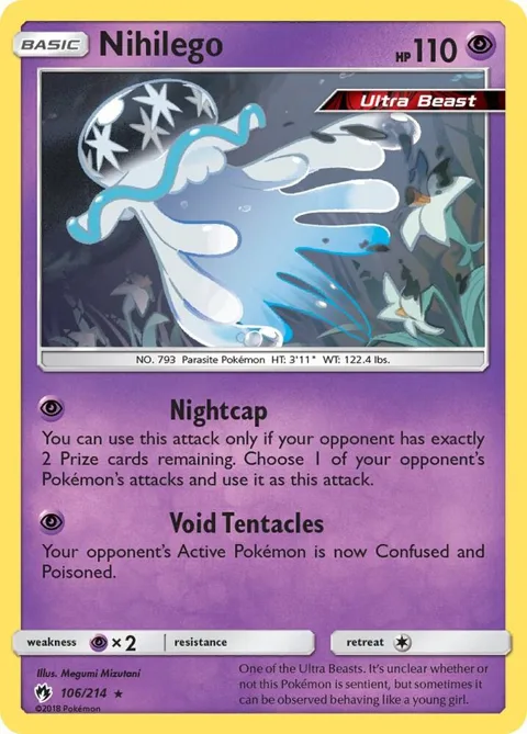Nihilego #106/214 Reverse Holofoil Pokémon card from SM - Lost Thunder