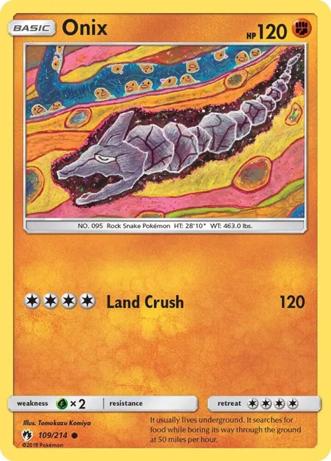 Onix #109/214 Reverse Holofoil Pokémon card from SM - Lost Thunder