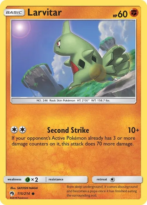 Larvitar 115 #115/214 Pokémon card from SM - Lost Thunder