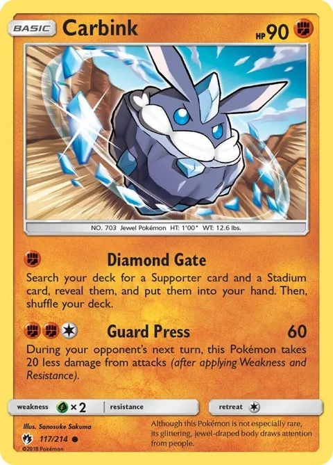 Carbink 117 #117/214 Reverse Holofoil Pokémon card from SM - Lost Thunder