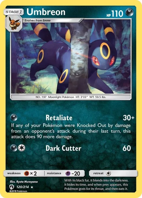 Umbreon #120/214 Pokémon card from SM - Lost Thunder